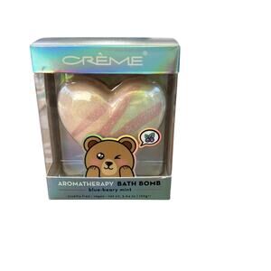 Creme Aromatherapy Bath Bomb NEW Blue-Beary Mint Blueberry Heart Shea Butter